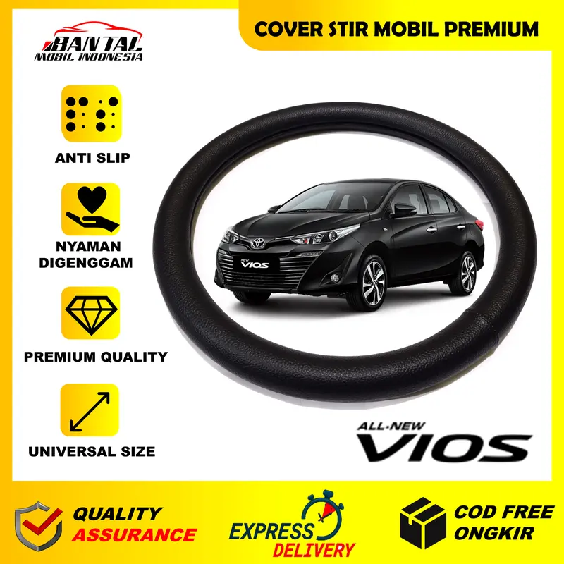 Cover Stir Sarung Setir Mobil Toyota ALL New VIOS Hitam 0