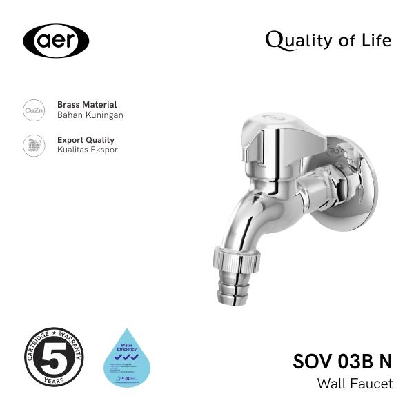 Gambar AER Kran Air Tembok Kuningan/Untuk Selang/Wall Faucet/Nepple SOV 03B N dari Sutindo Shop Kota Surabaya Tokopedia