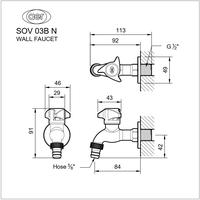 Gambar AER Kran Air Tembok Kuningan/Untuk Selang/Wall Faucet/Nepple SOV 03B N dari Sutindo Shop Kota Surabaya 2 Tokopedia