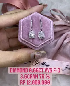 Giwang emerald 0.66ct vvs f