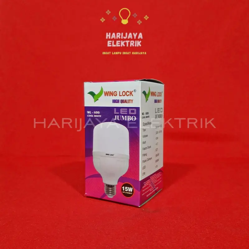 WINGLOCK LAMPU BOHLAM LED 15 WATT TABUNG WL-899 E27 TUBE CAHAYA PUTIH 1
