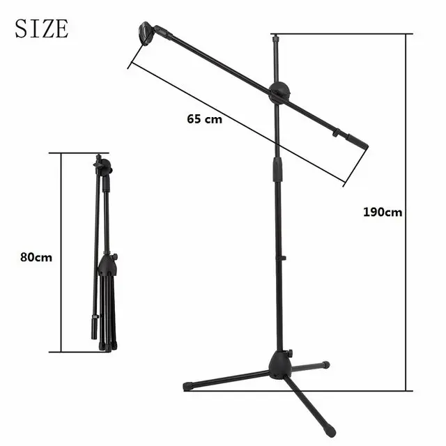 Stand Tiang Mic / Tripod Holder Mikrofon 2 Klip