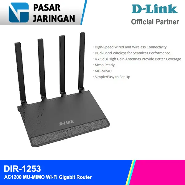 D-LINK DIR-1253 AC1200 MU-MIMO MESH Wireless Gigabit Router Dual Band 4