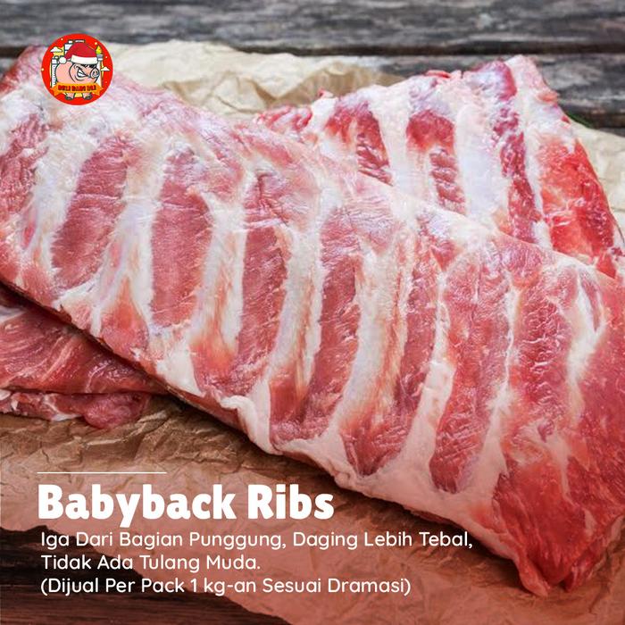 Jual PORK BABY BACK RIBS IGA BABYBACK BABI BALI U/ BBQ DAGING TEBAL ...