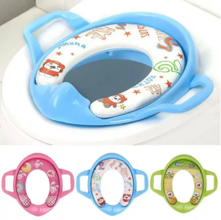 Baby Soft Padded Potty Training Toilet Seat With Handles Kids Toddler 0