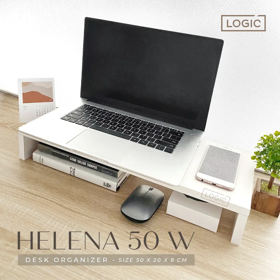 LOGIC HELENA 50W Desk Organizer Monitor Stand Meja Rak Komputer Laptop