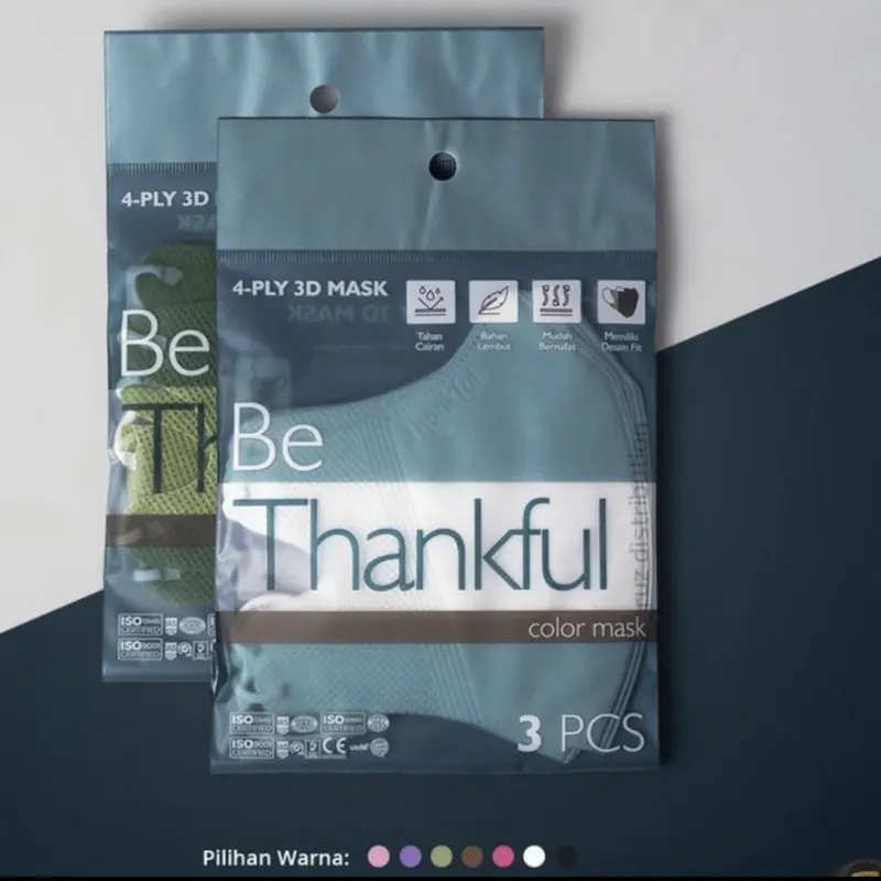 Masker Thankful duckbill 4 ply repack isi 5 pcs/ masker earloop 4 ply 4