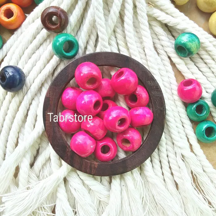 Gambar Manik Kayu warna part2 uk. 2cm, 2,5cm, 3cm | Wooden Beads | Manik kayu dari Tabrstore Kab. Badung 5 Tokopedia