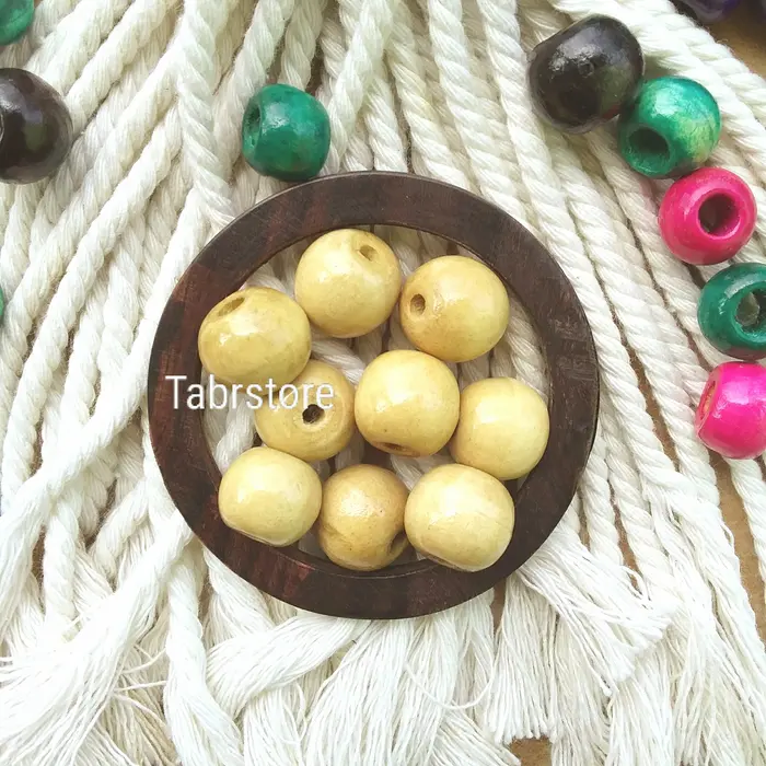 Gambar Manik Kayu warna ukuran 2cm, 2,5cm, 3cm | Wooden Beads | Manik kayu dari Tabrstore Kab. Badung 4 Tokopedia