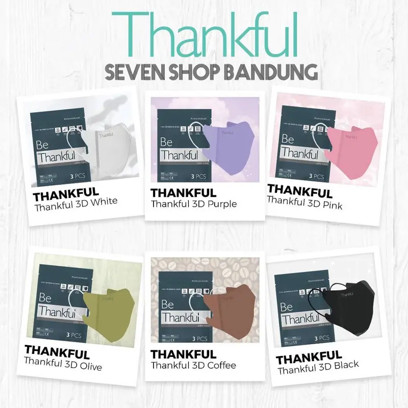 Masker Thankful duckbill 4 ply repack isi 5 pcs/ masker earloop 4 ply 3