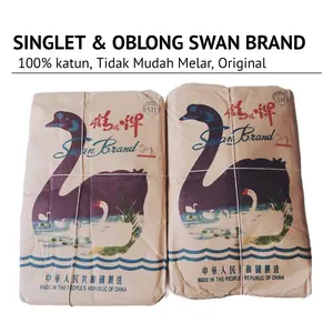 Kaos Dalam Singlet Oblong Pria Swan Brand Putih Size 34~42 Original