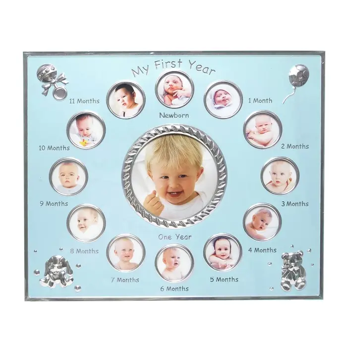 Gambar Frame Foto Bayi "My First Year" 13op - Mikado KROTI Baby Photo Frame - Blue dari MIkado Giftshop Kota Administrasi Jakarta Pusat 5 Tokopedia