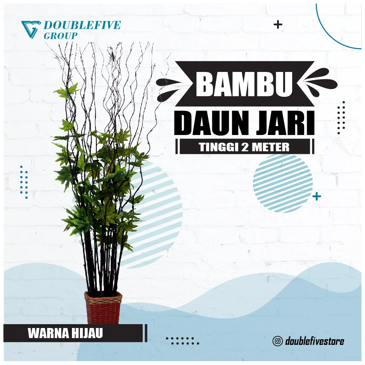 Satu Batang Bambu ulir anyelir bambu inul Daun Hijau