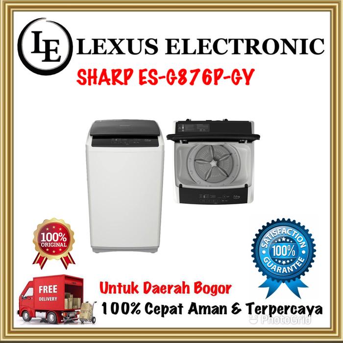 Gambar SHARP MESIN CUCI TOP LOADING 7KG | ES-G876P-GY | 876PGY | ES G876 PGY dari lexus electronic mall Kota Bogor Tokopedia