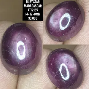 NATURAL RUBY STAR MADAGASCAR , GARANSI BATU ASLI, TOP QUALITY ATJ 2155