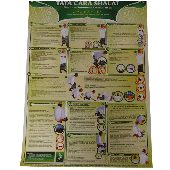 Hiasan dinding poster tata cara shalat pustaka ARAFAH