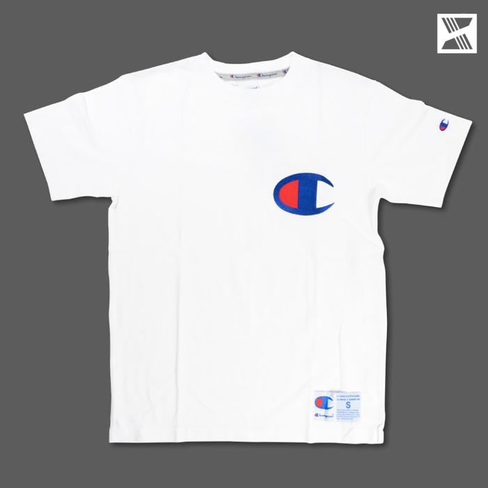 Gambar Champion Stitching Big Logo Tee - White 100% Authentic - S dari sneaker4play Kota Tangerang Tokopedia