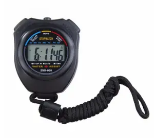 Stopwatch Olahraga Waterproof genggam Digtal LCD + Strap