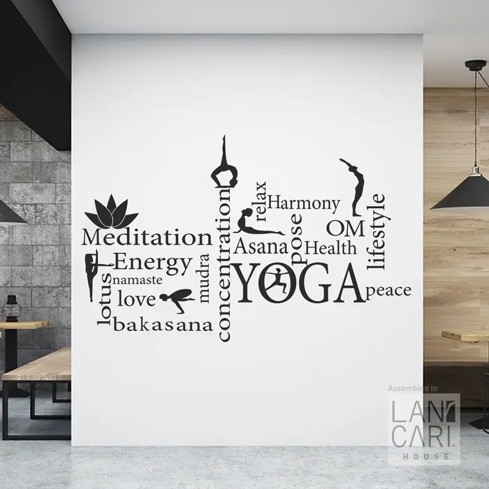 Gambar LANCARI Sticker Cutting Yoga WordCloud Meditasi Quote Stiker Kaca Dinding wall - Hitam dari LANCARI Kota Administrasi Jakarta Pusat 4 Tokopedia