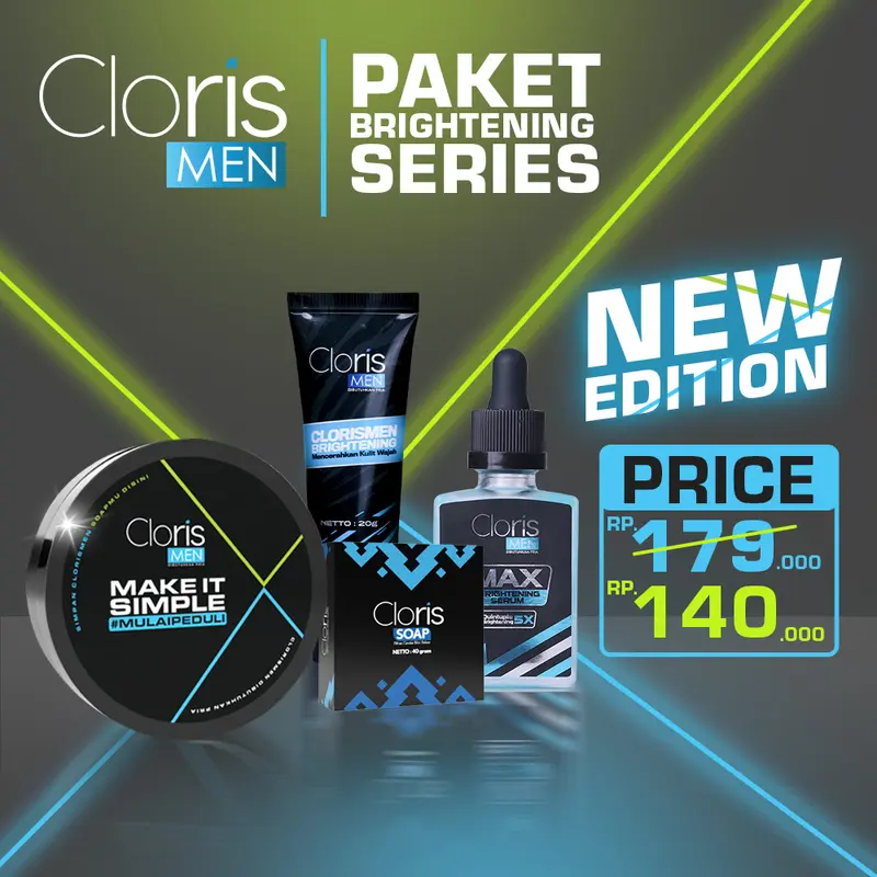 ClorisMen Paket Brightening Series Pencerah Pemutih Wajah Muka Pria 2