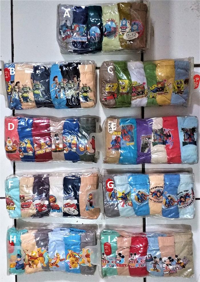 Gambar Celana Dalam Boys Karakter (isi 6) dari Dewei Babyshop Kota Administrasi Jakarta Pusat Tokopedia