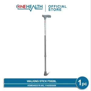 Onehealth Walking Stick KY/DY 920L Tongkat Kaki 1 Chrome Silver Alat Bantu Jalan Tinggi Dapat Diatur 72-94 Cm