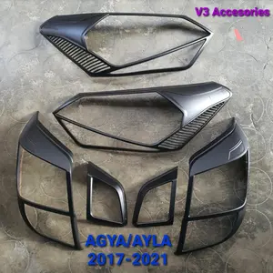 Paket Cover/garnish lampu depan-belakang AGYA/AYLA 2017-2020 BLACKTIVO