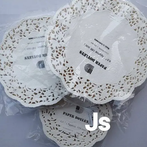 50pcs kertas renda - alas toples - alas kue renda 0