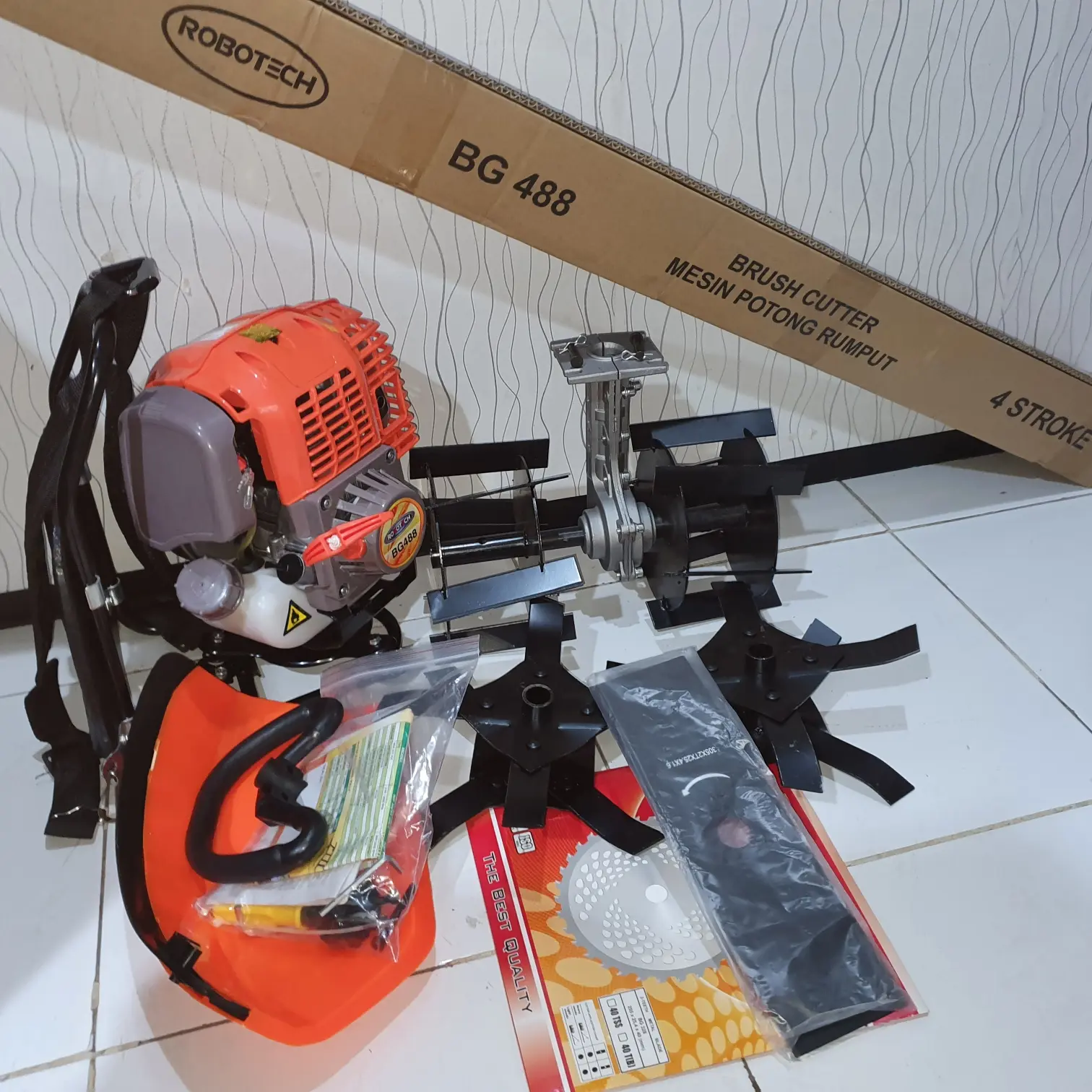 paket mesin rumput 4tak 7 fungsi ekonomis merk robotech