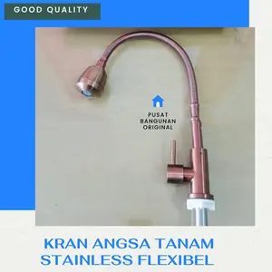 KRAN CUCI PIRING TANAM MEJA SINK FLEKSIBEL STAINLESS MARROON GOLD