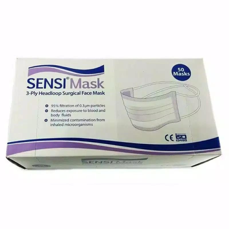 MASKER HIJAB/ MASKER HEADLOOP SENSI 3 PLY