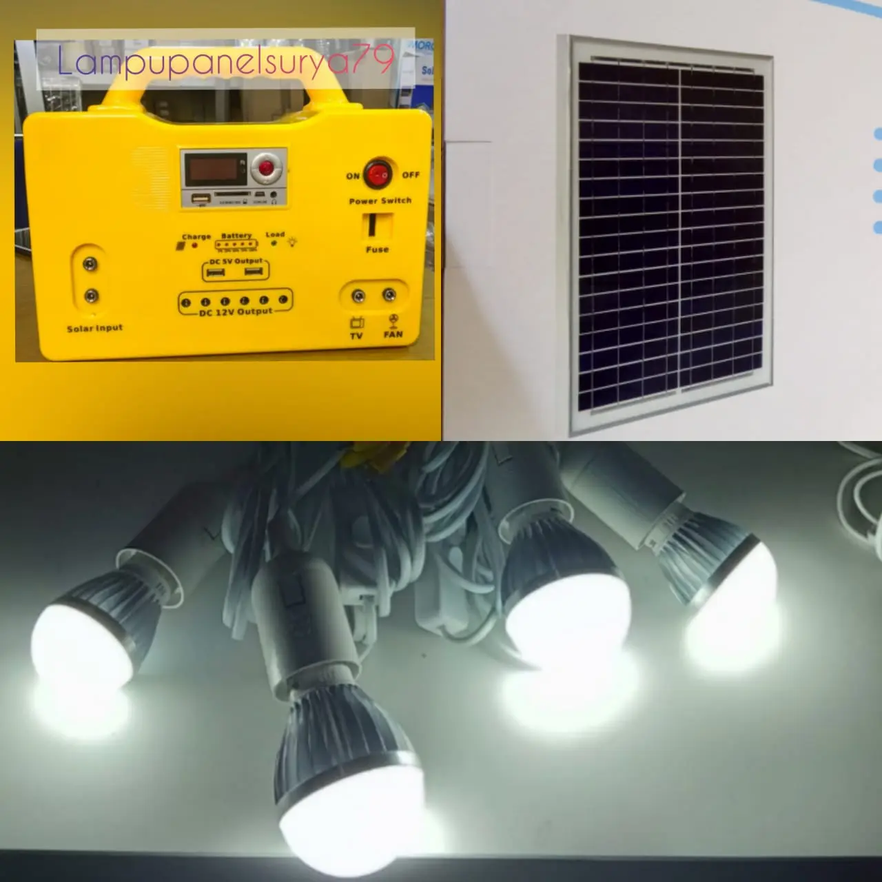 Paket SHS solar generator lighting home system 20WP SG 1220W