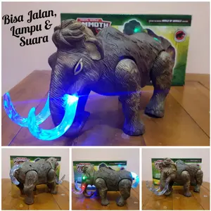 MAINAN GAJAH MAMMOTH BISA JALAN BERSUARA LAMPU - ANAK EDUKATIF HEWAN