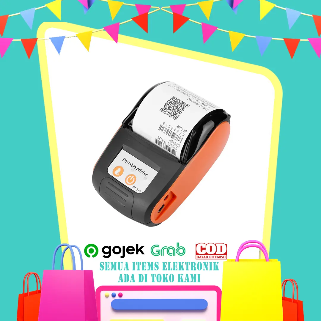 GOOJPRT POS Bluetooth Thermal Receipt Printer 58mm - JP-PT210 - Black/