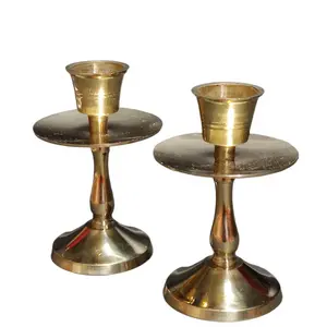 Tempat lilin pendek kuningan / brass candle holder