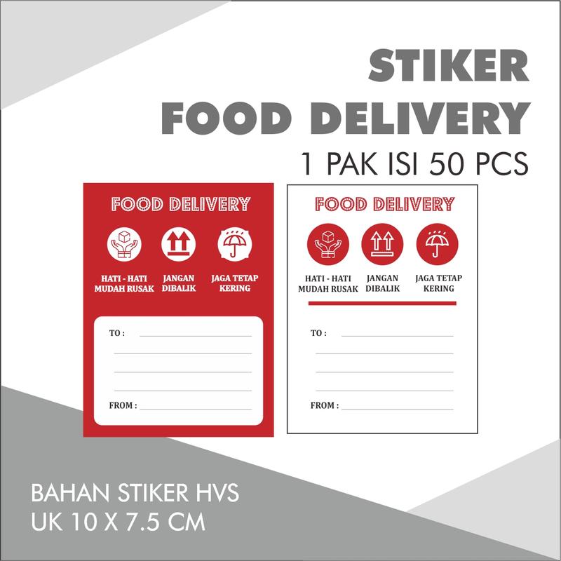 STIKER FOOD DELIVERY UKURAN 10 x 7.5 CM - ISI 50 LEMBAR - Shop | Tokopedia