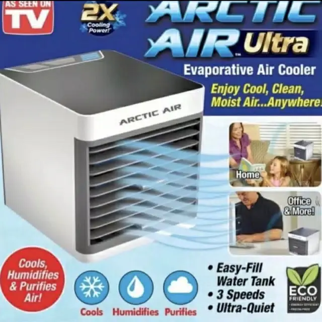 Ac mini portable kipas angin cooler usb arctic air 7 led 0