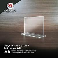 Gambar Carpentia | Acrylic Standing Tipe T - A6 Horizontal Landscape 14,8x10,5 cm - [Tent Card Display Holder Akrilik Tempat Brosur Flyer] dari Carpentia Indonesia Kota Tangerang Selatan 4 Tokopedia