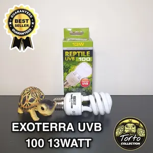 EXOTERRA UVB 100 13WATT LAMPU TORTO REPTIL SULCATA BEARDED DRAGON IGUA