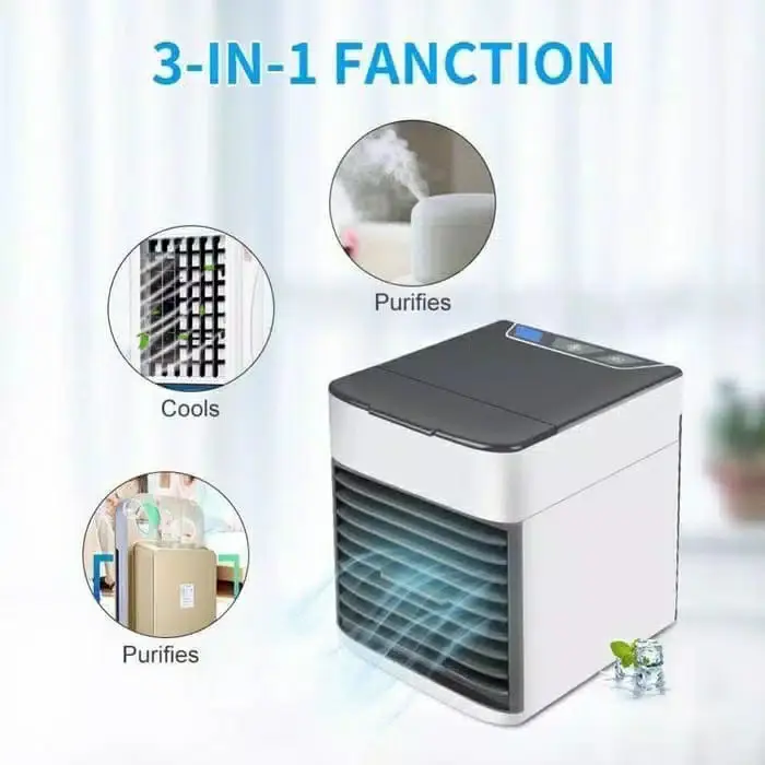 Ac mini portable kipas angin cooler usb arctic air 7 led 2