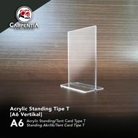 Gambar Carpentia | Acrylic Standing Tipe T - A6 Vertikal Portrait 10,5x14,8 cm - [Tent Card Display Holder Akrilik Tempat Brosur Flyer] dari Carpentia Indonesia Kota Tangerang Selatan 4 Tokopedia