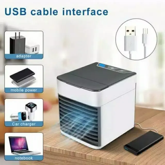 Ac mini portable kipas angin cooler usb arctic air 7 led 3