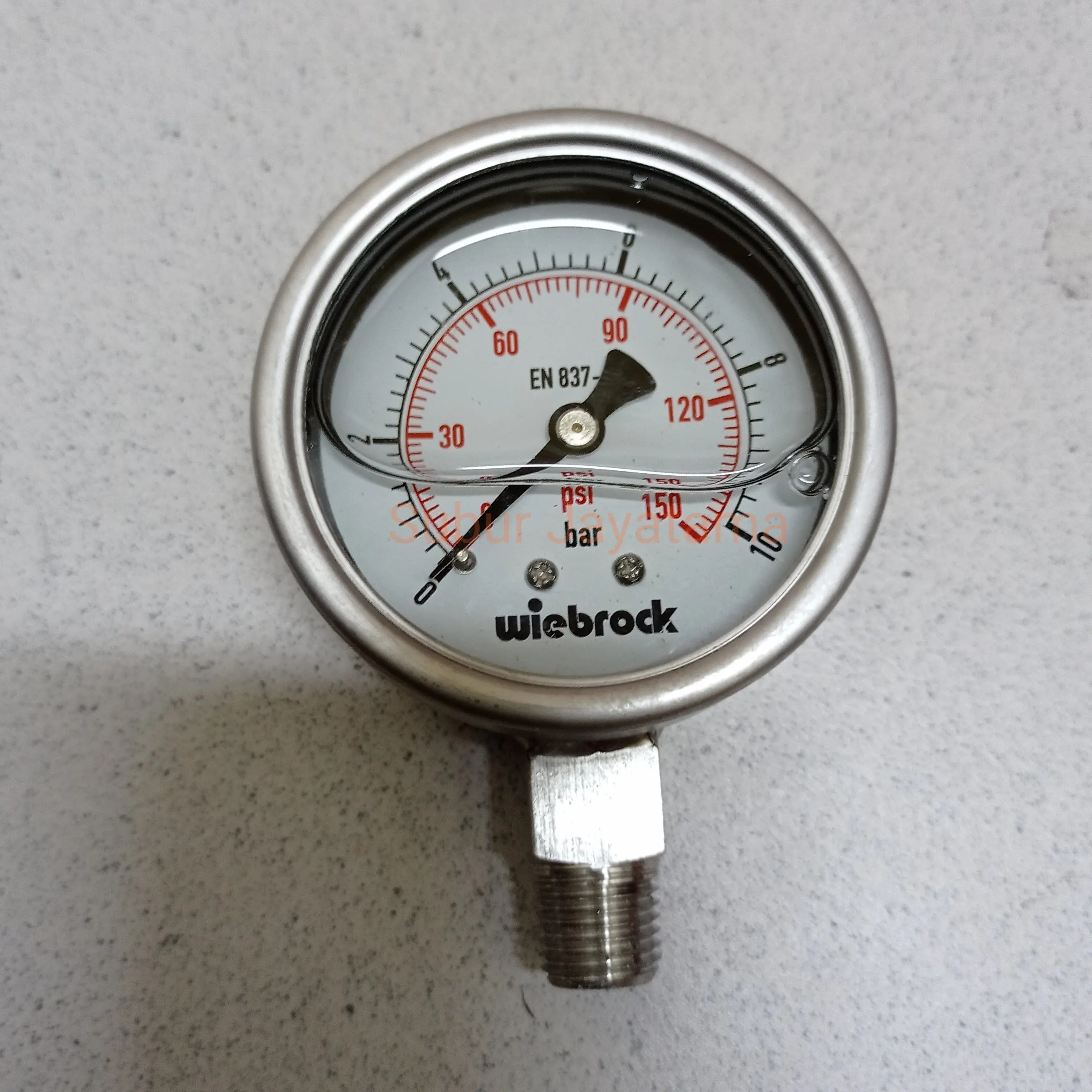 Pressure Gauge All / Full Stainless 2 1/2 " inchi 10 Bar / 150 Psi