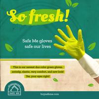 Gambar Safe Me Sarung Tangan Latex / House Hold Gloves Duo Color Green dari Safe Me Kota Administrasi Jakarta Utara 4 Tokopedia