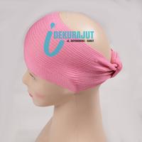 Gambar Ciput Bandana Rajut Pita 3-PLY / Premium Inner Bandana Pita - Pink dari idekurajut Kab. Garut 4 Tokopedia