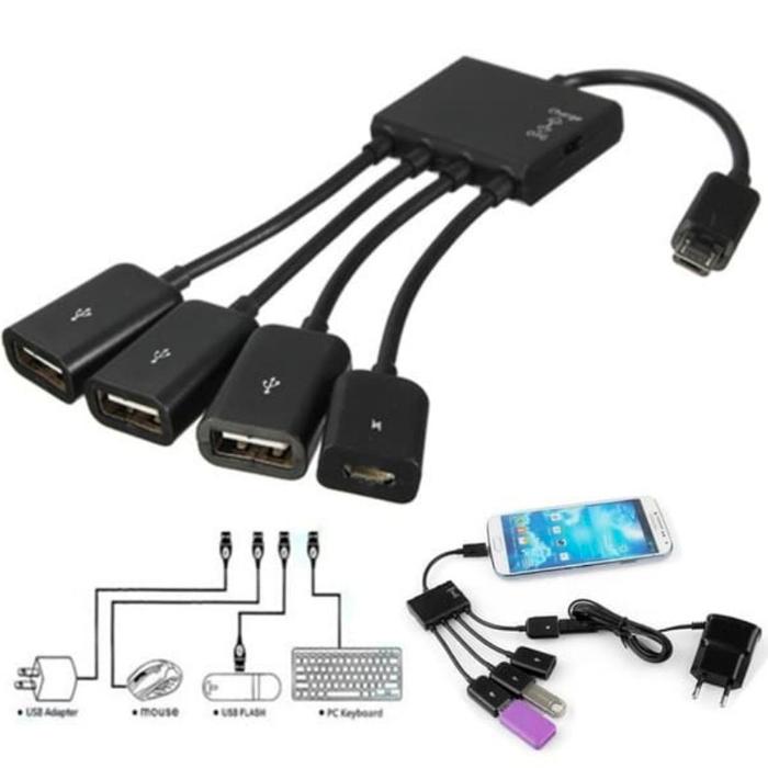 Gambar OTG hub 4 in 1 micro usb power charging dari MENTARI KOMPUTER. Kota Makassar Tokopedia