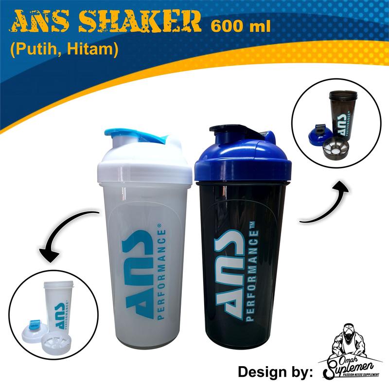 ANS Smart Shaker Suplemen 600 ml - Shaker Fitness dengan Stainless Ball ...