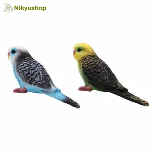 2Pcs Mainan Edukasi Pajangan Hewan Burung Parkit Kesturi Budgy Bird