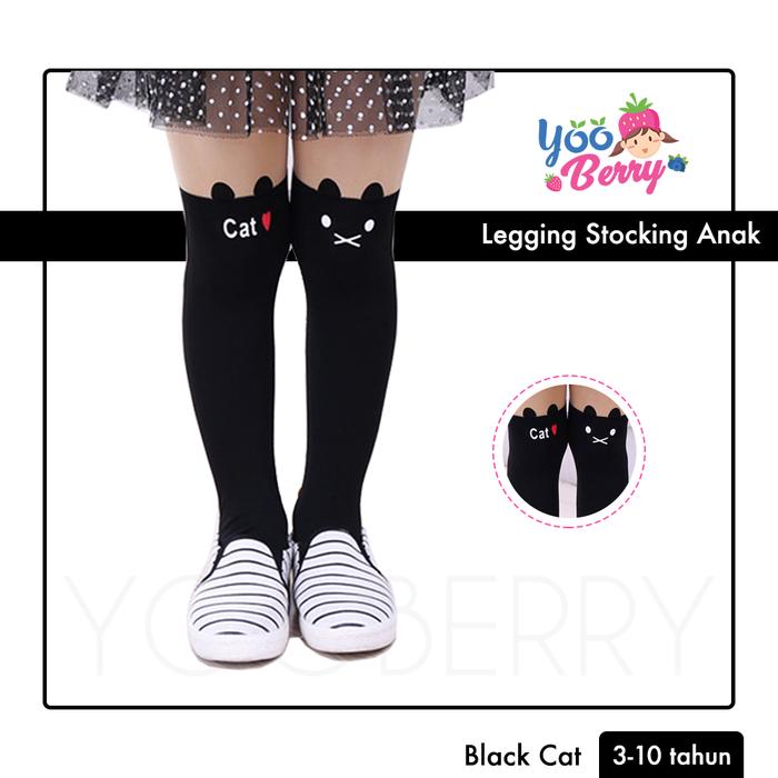 Gambar YooBerry Kids Pantyhose Stocking Legging Anak Perempuan Black Cat - M dari Berry Baby Kota Bandung Tokopedia