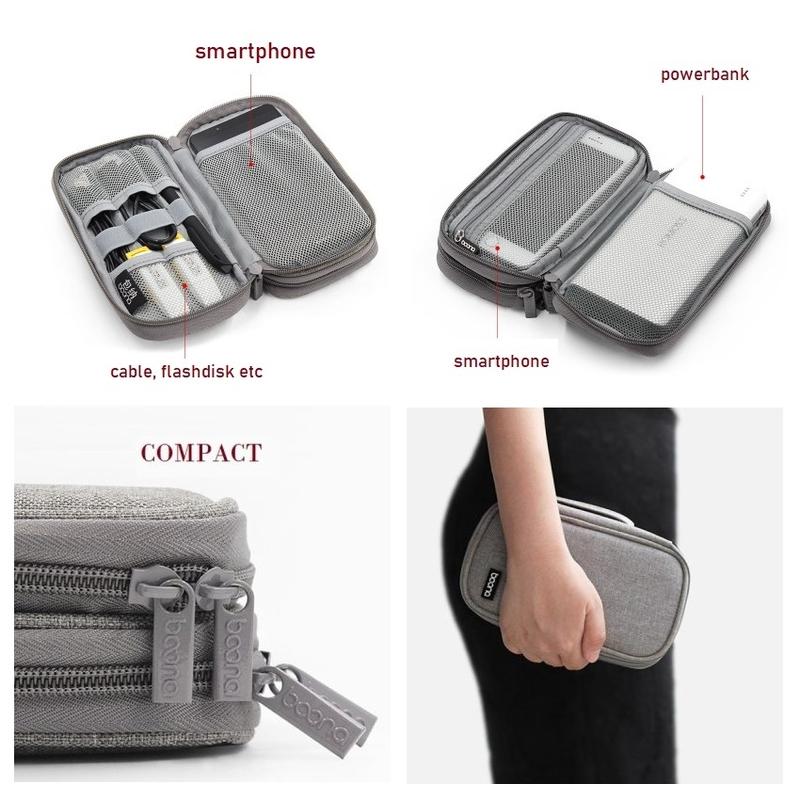 Tas hp , gadget , power Bank dua kantong / DOUBLE POUCH digital BAONA 2